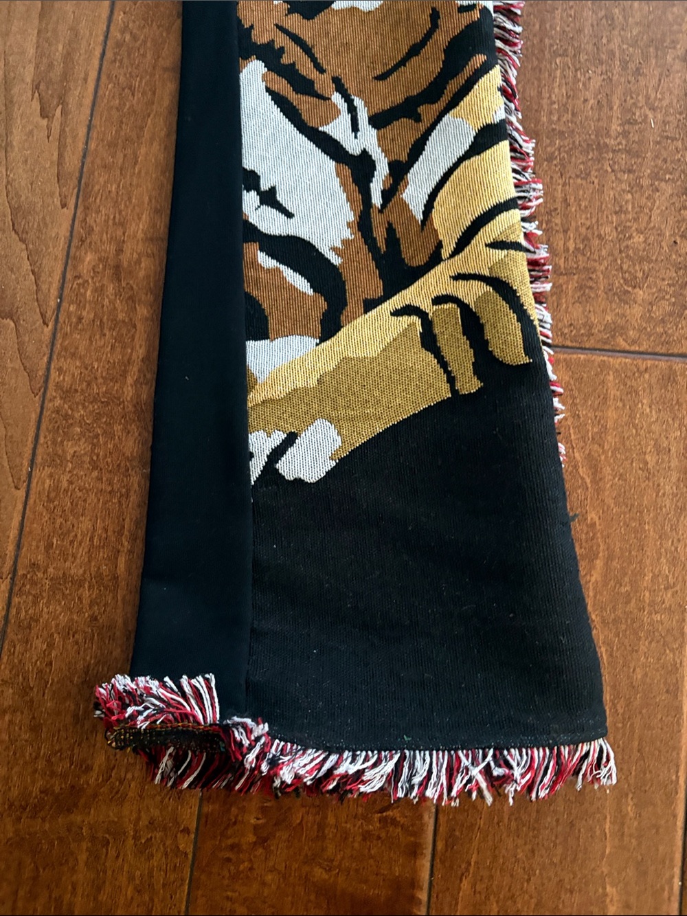 Graphic Tiger & Face Patchwork Joggers in Black, Red, Gold - Picture 4 of 8
